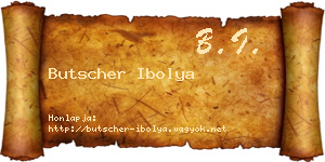 Butscher Ibolya névjegykártya